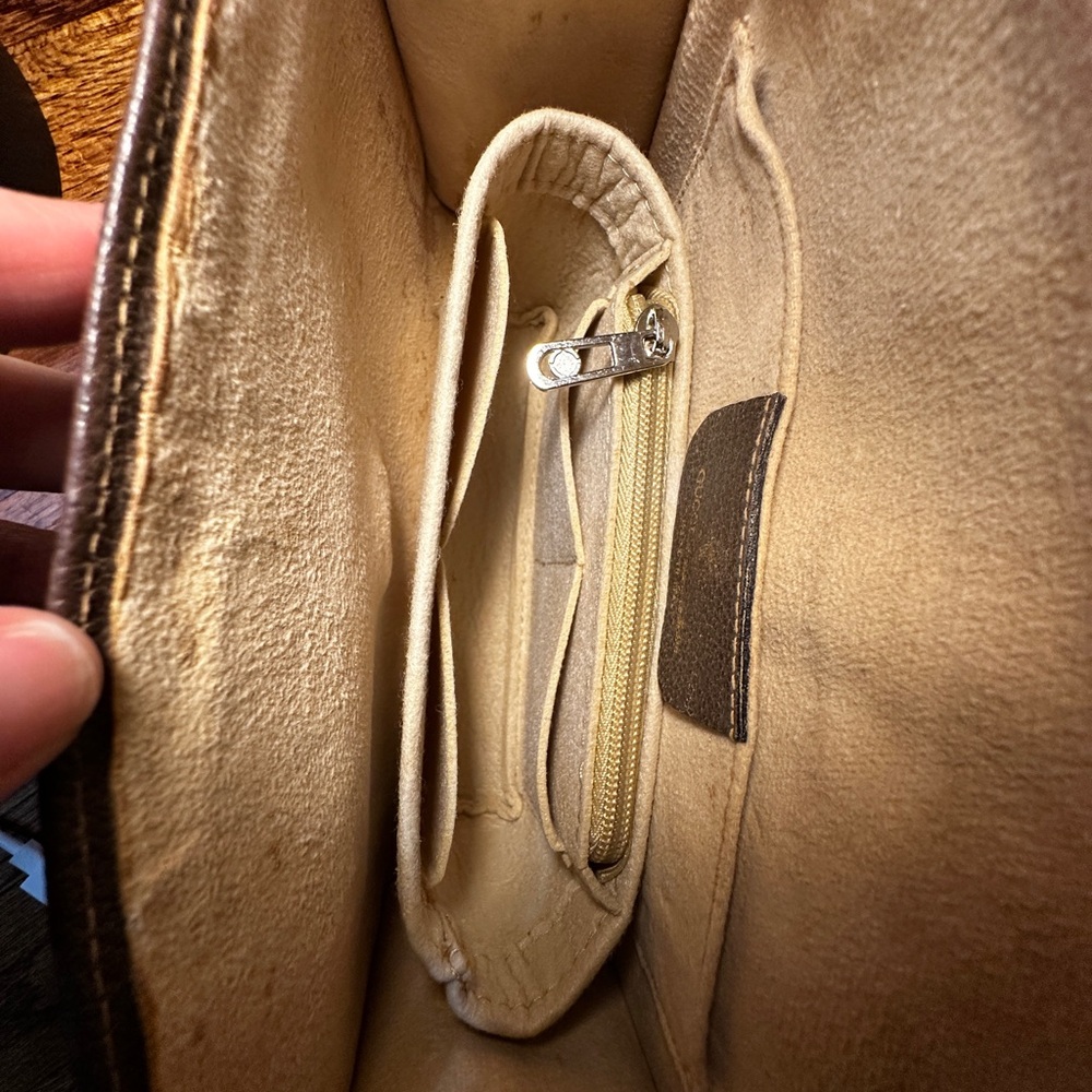 Gucci GG Supreme Web Stripe Clutch Wallet Crossbody Brown Vintage - Picture 13 of 15